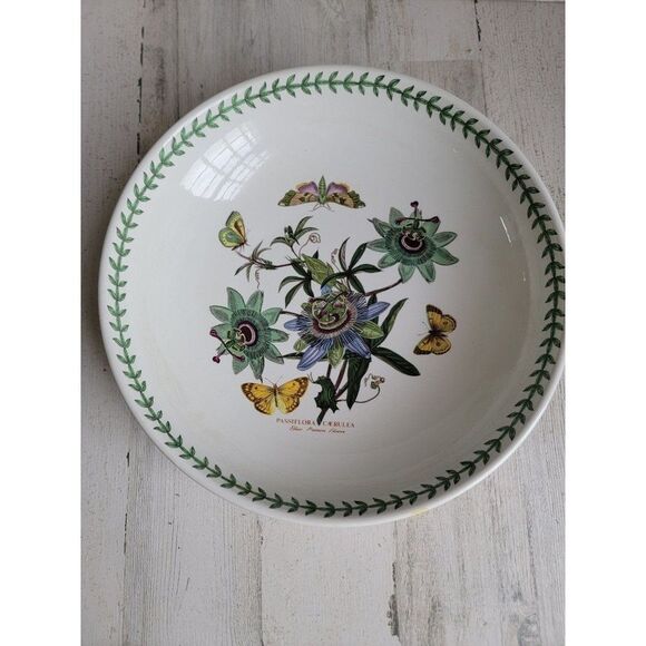 Large Botanic Gardens Blue Passion Flower ceramic serving dish Portmeirion - Picture 1 of 8